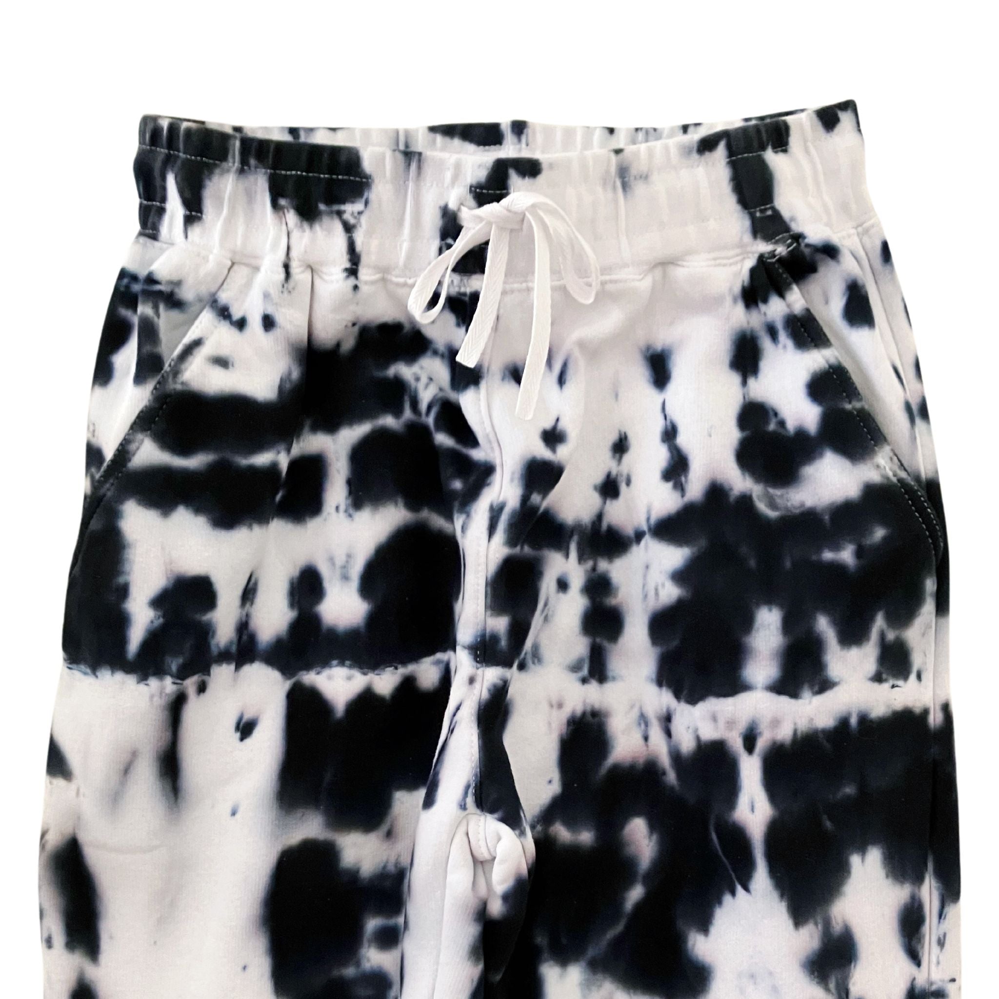 Shibori Black Tie Dye Sweatpants With Pockets, New Vintage Sweats