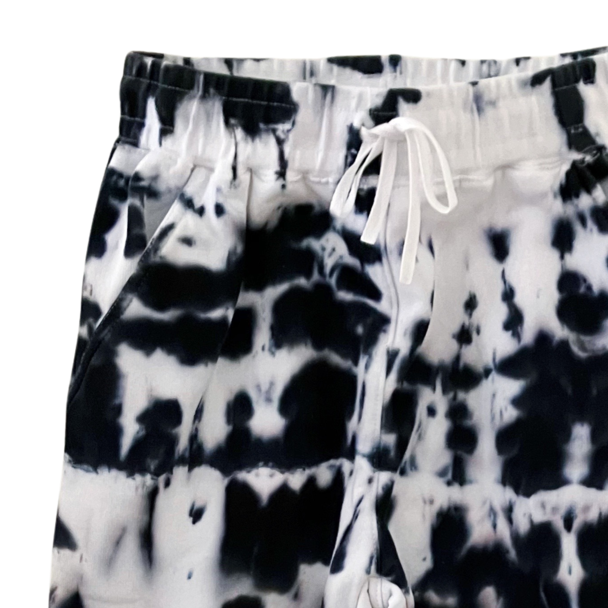 Shibori Black Tie Dye Sweatpants With Pockets, New Vintage Sweats