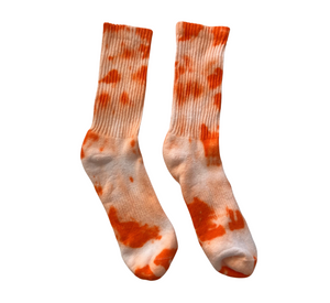Shibori Orange Tie Dye Crew Socks