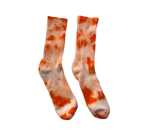 Shibori Orange Tie Dye Crew Socks