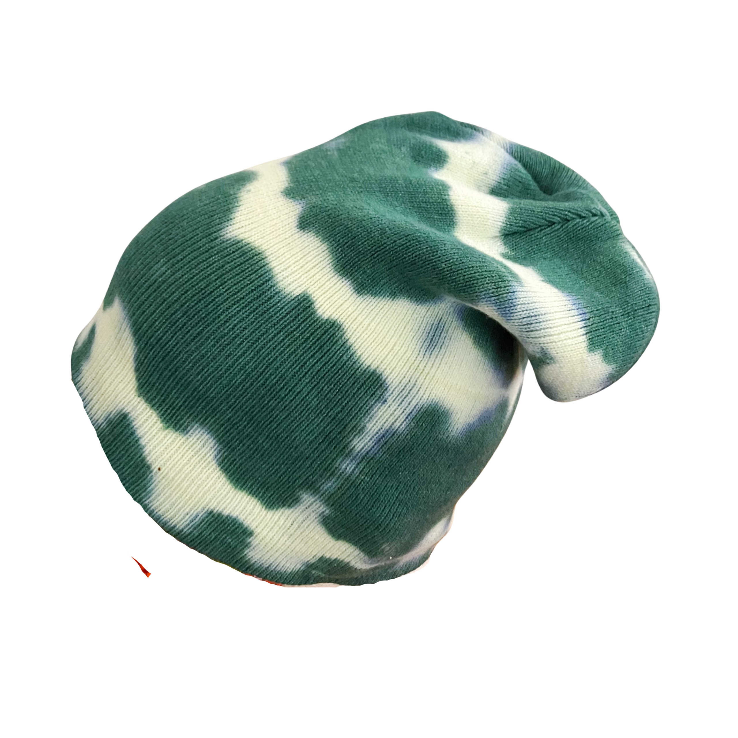 Hunter Green Tie Dye Beanie Hat, Shibori Knit Hat, Watch Cap, Ski Hat