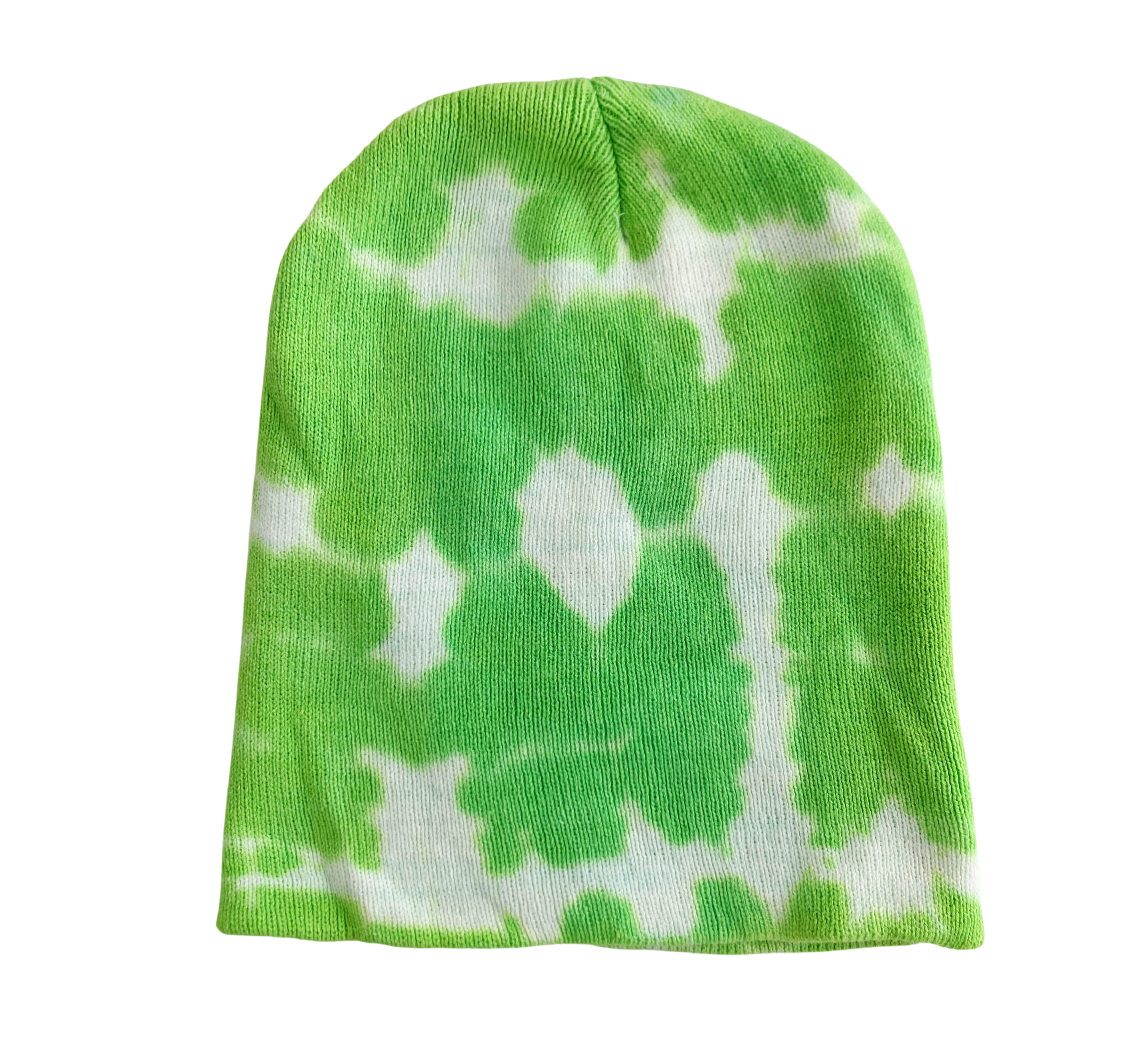 Lime Green Tie Dye Beanie, Shibori New Vintage Tie Dye Concert Beanie