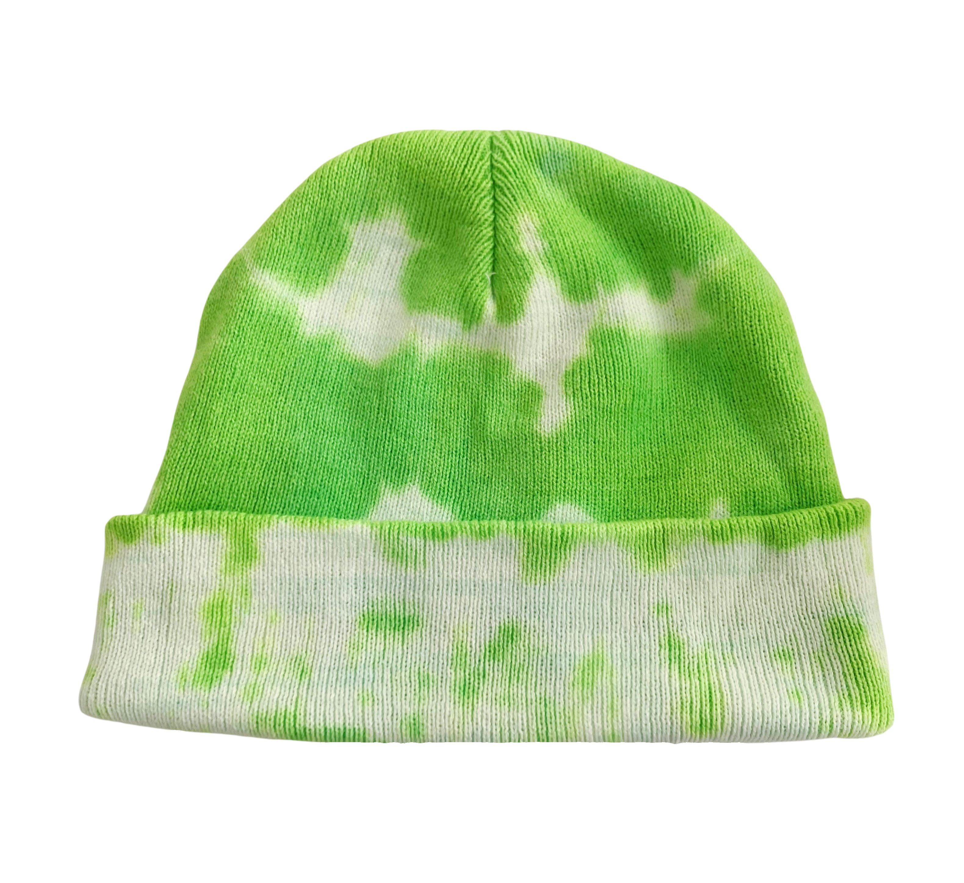 Lime Green Tie Dye Beanie, Shibori New Vintage Tie Dye Concert Beanie
