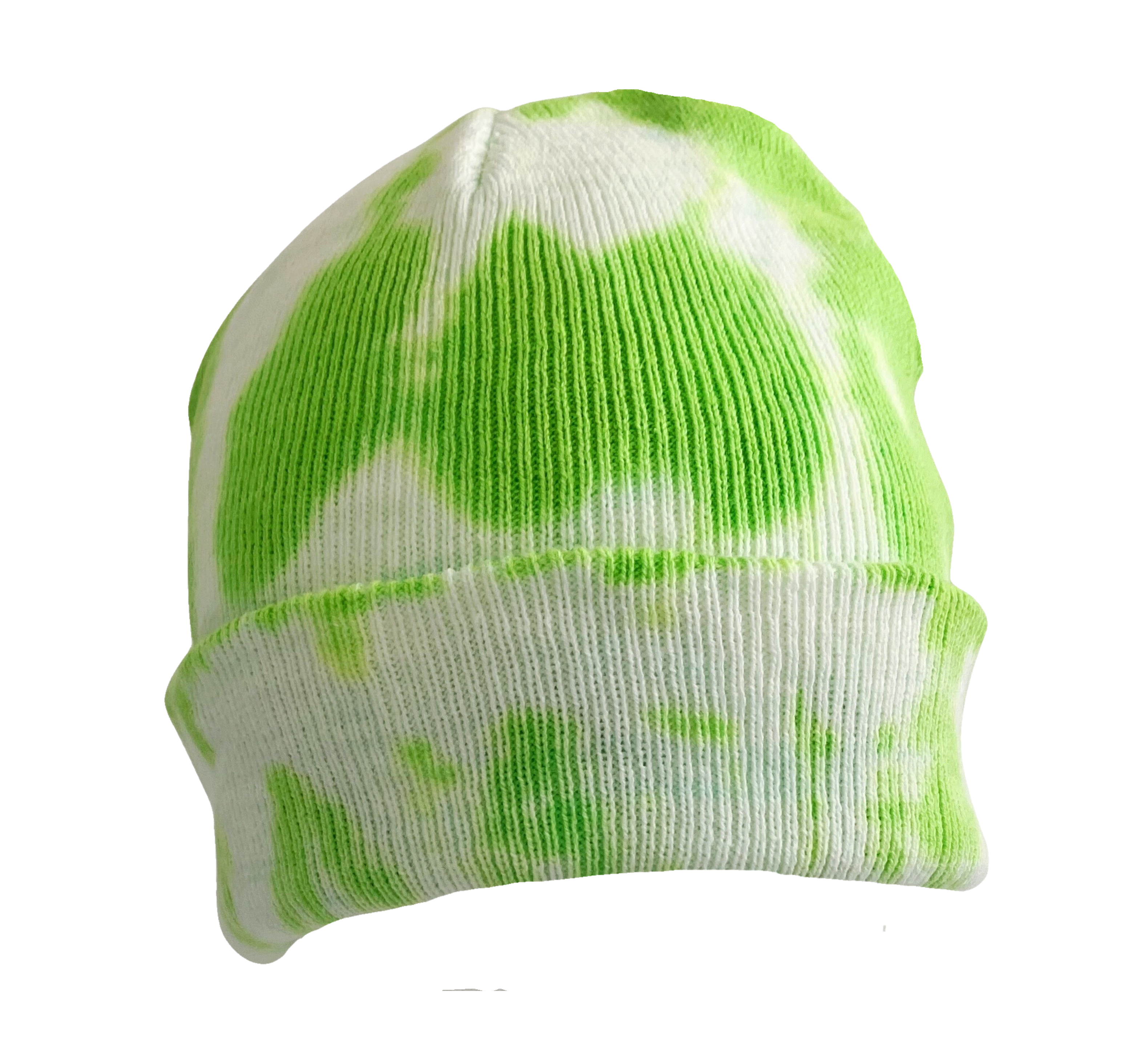 Lime Green Tie Dye Beanie, Shibori New Vintage Tie Dye Concert Beanie