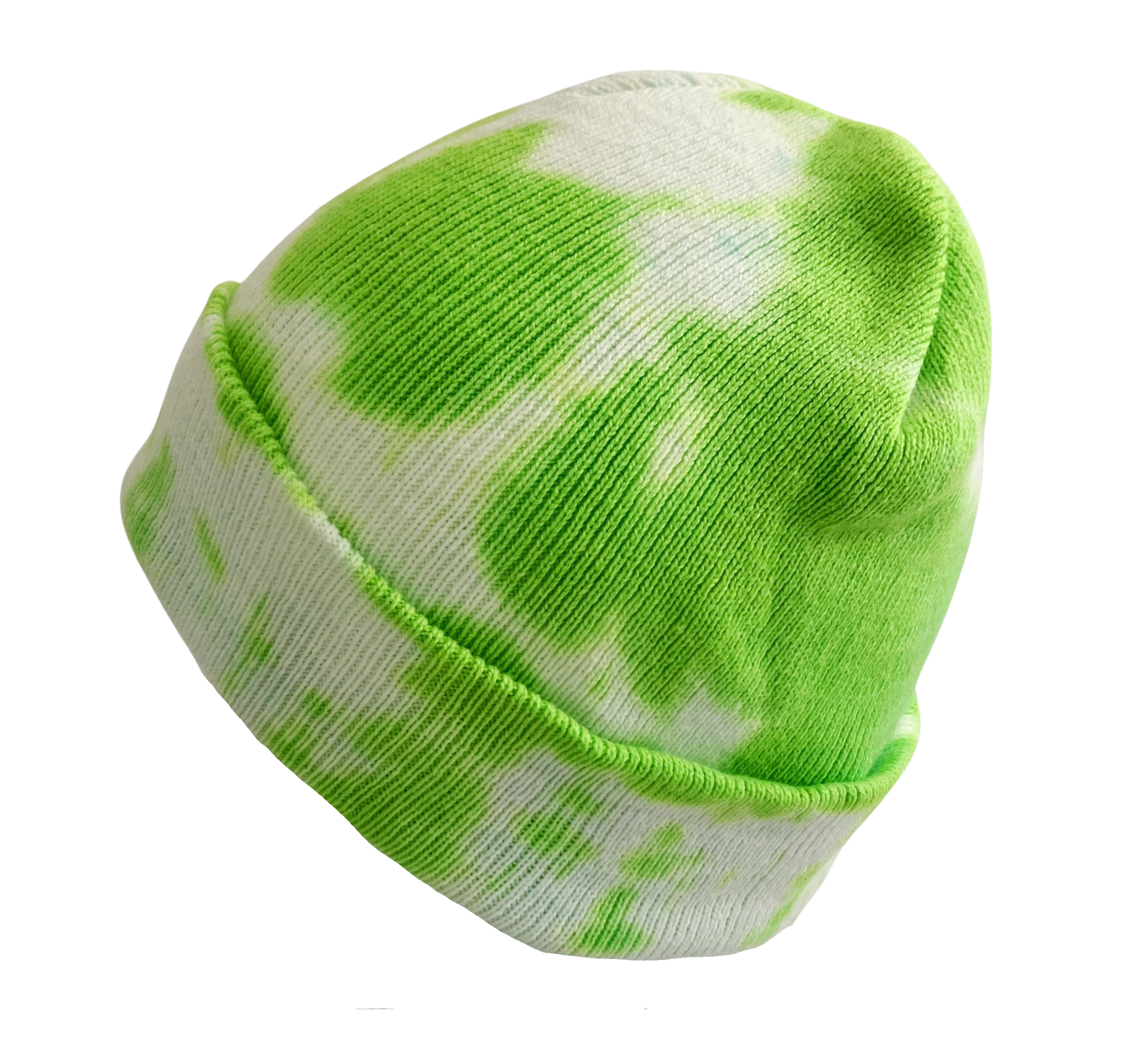 Lime Green Tie Dye Beanie, Shibori New Vintage Tie Dye Concert Beanie