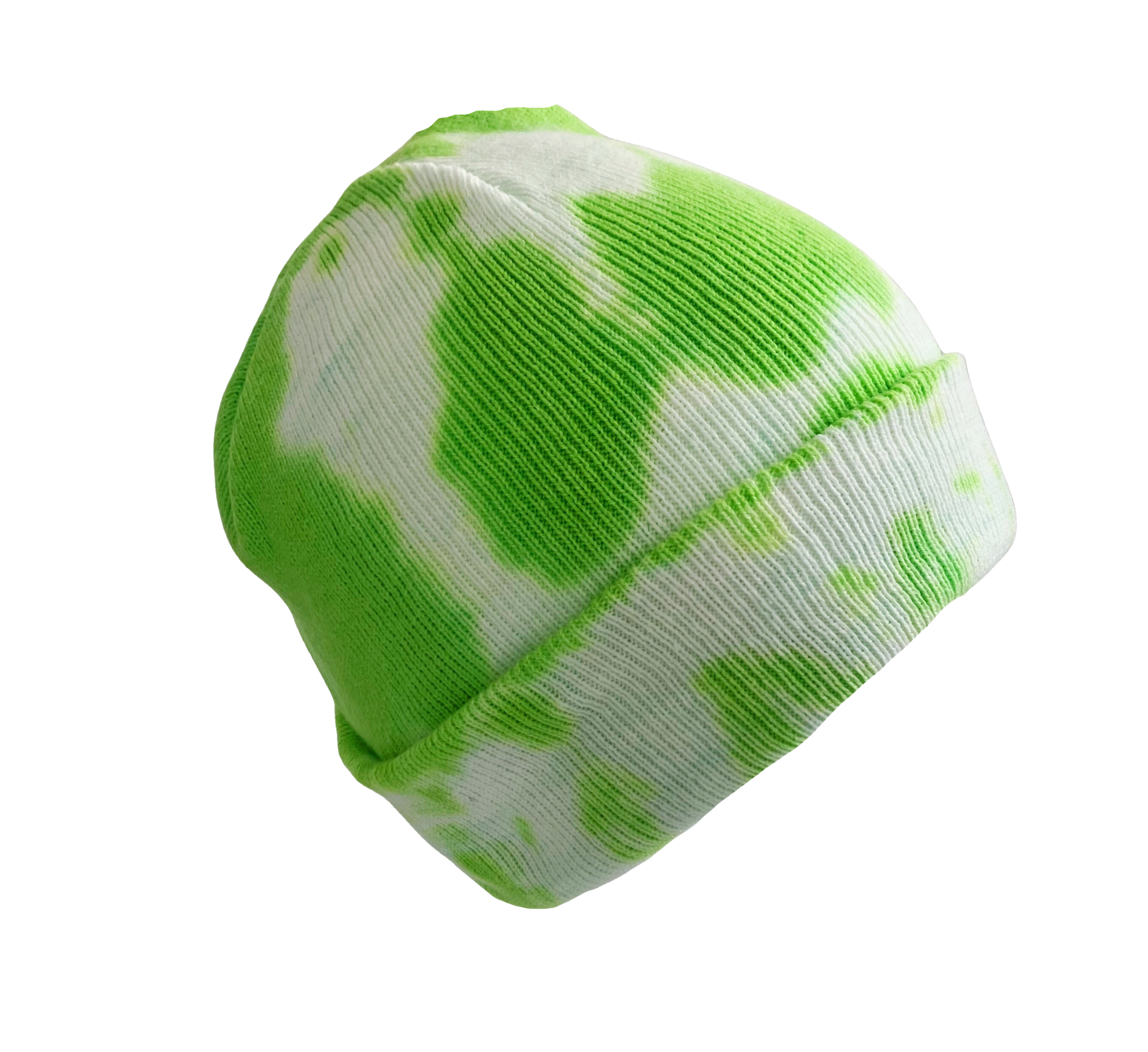 Lime Green Tie Dye Beanie, Shibori New Vintage Tie Dye Concert Beanie