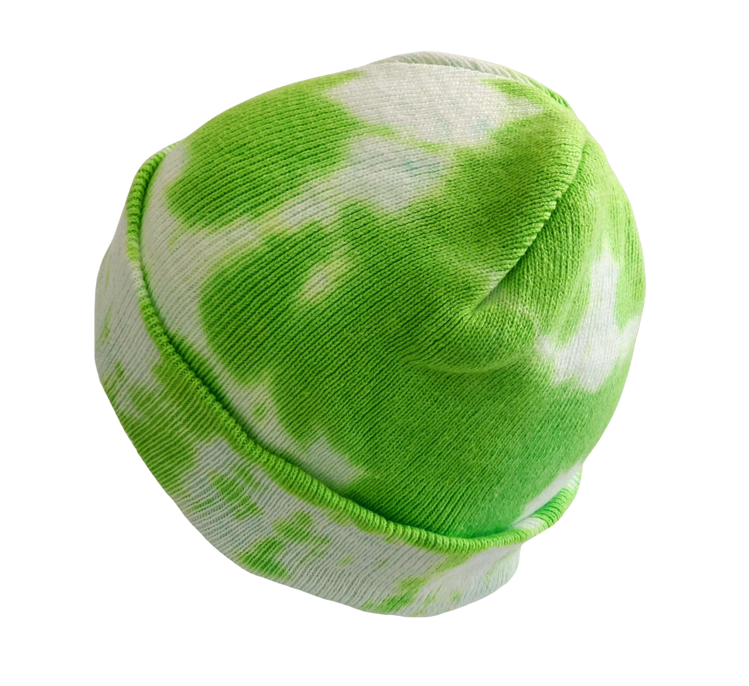 Lime Green Tie Dye Beanie, Shibori New Vintage Tie Dye Concert Beanie
