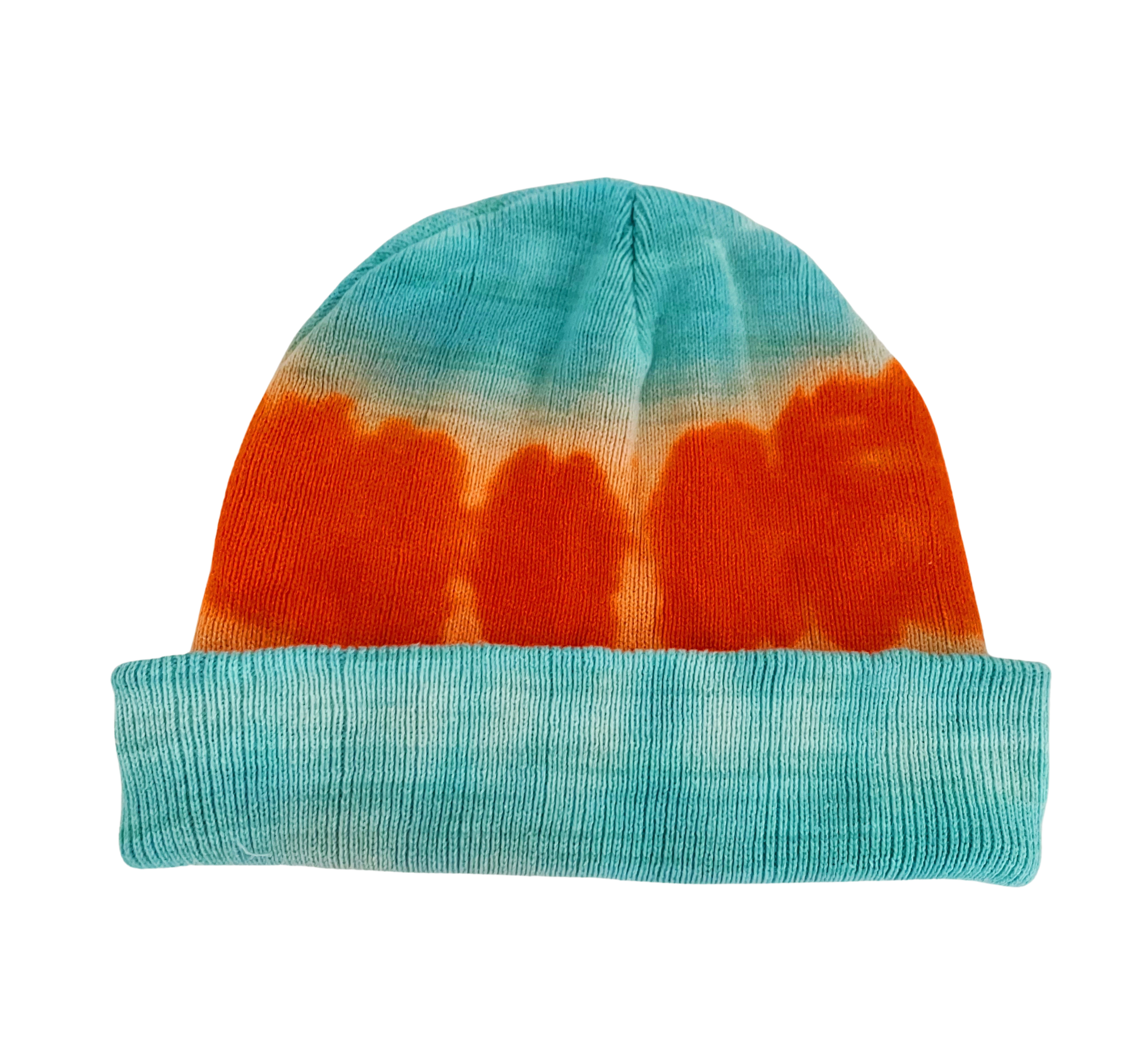 Orange Tie Dye Beanie Hat, Shibori New Vintage Tie Dye Winter Hat