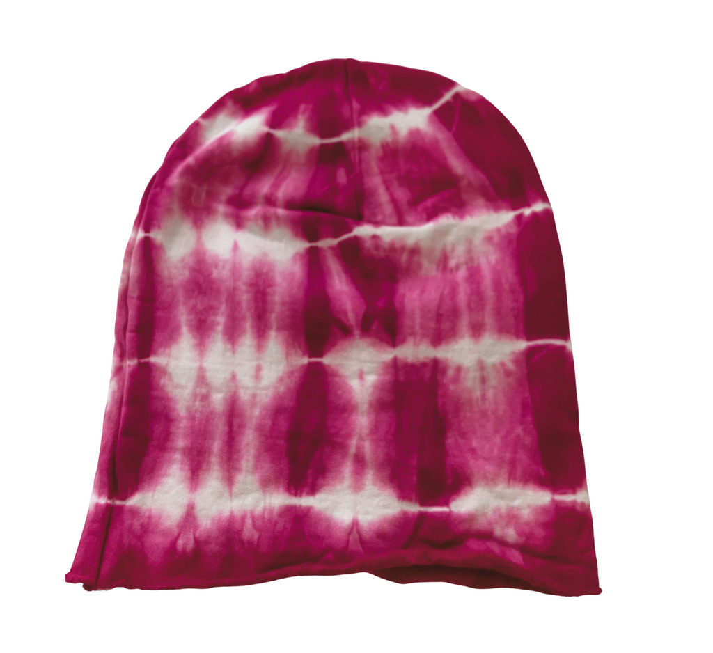 Rose Pink Tie Dye Beanie Hat Youth Kids