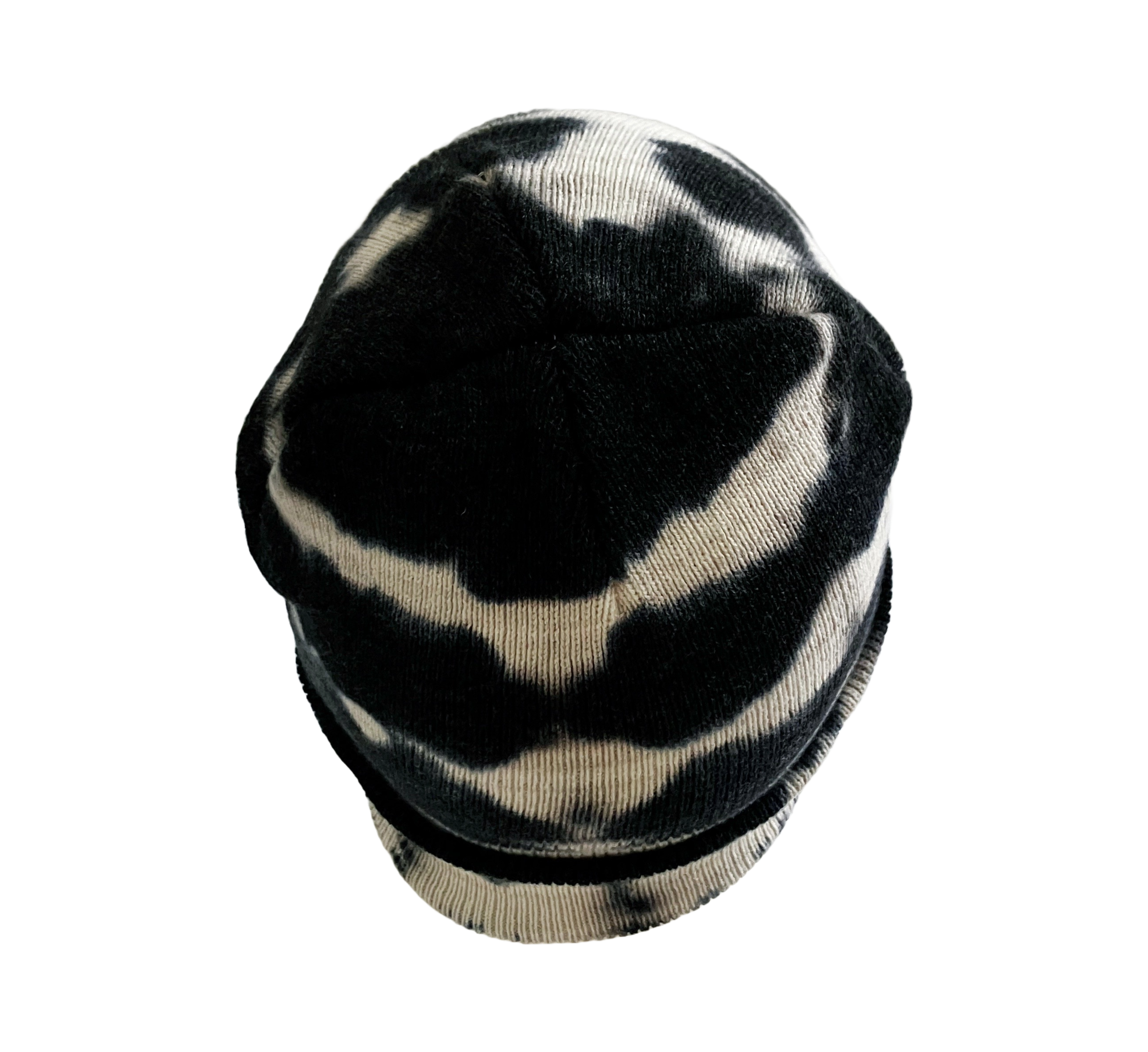 Shibori Black Tie Dye Beanie Hat for Men, Women