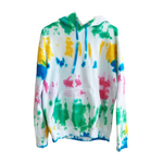 Shibori Tie Dye Pullover, California Surfer Tie Dye Hoodie with Rainbow Colors