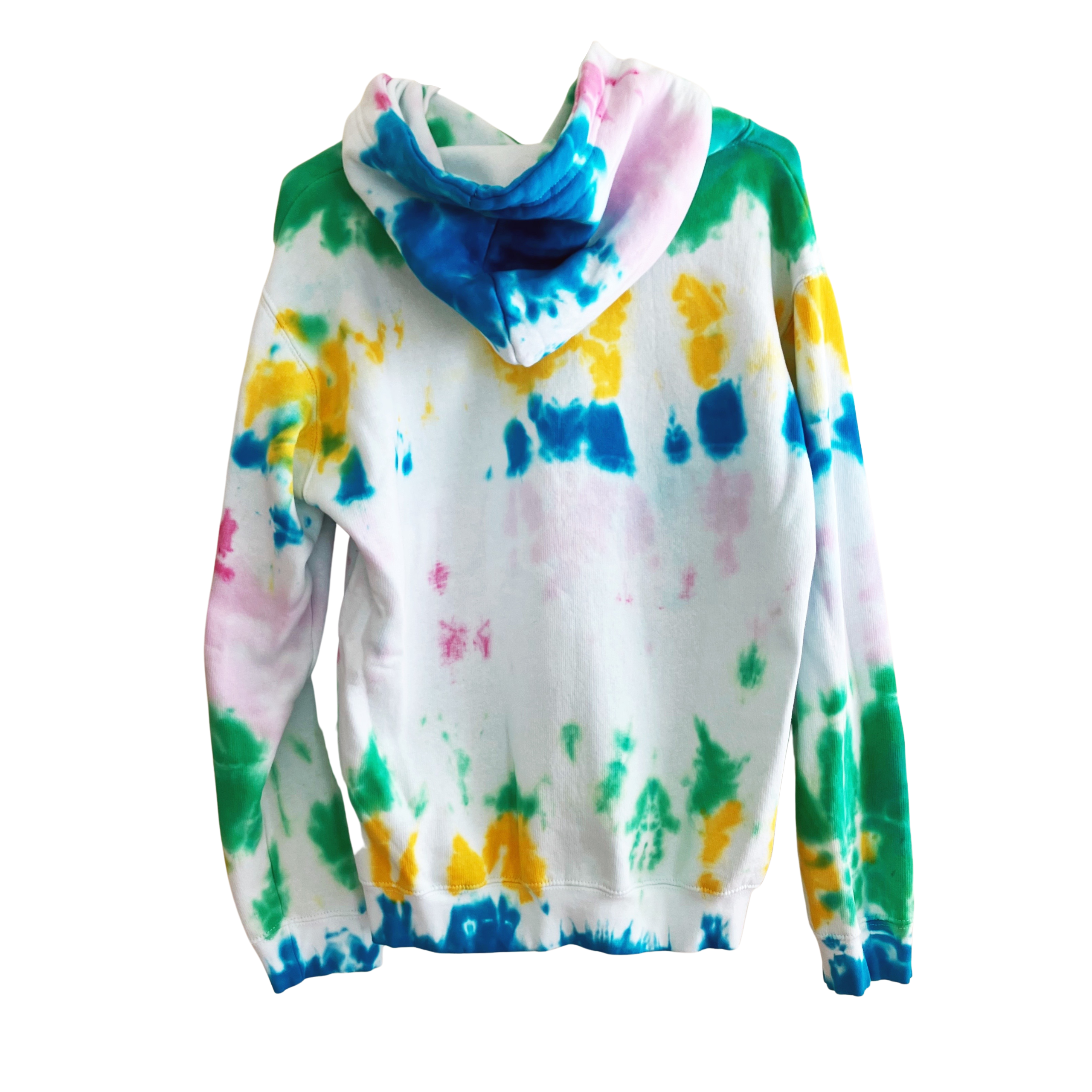 Shibori Tie Dye Pullover, California Surfer Tie Dye Hoodie with Rainbow Colors