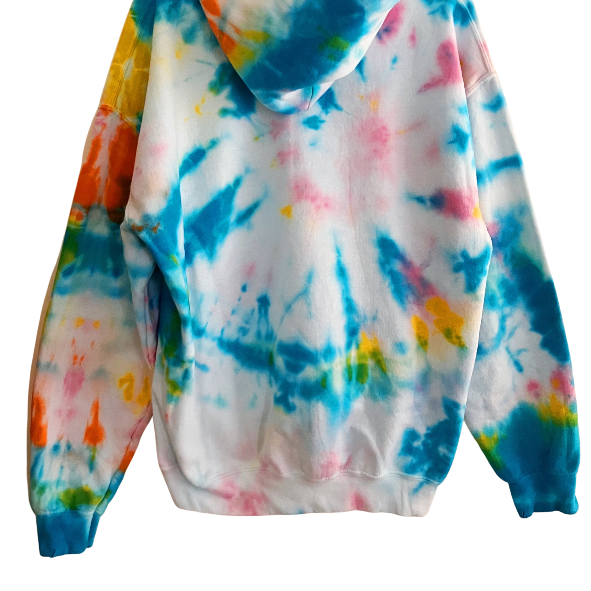 Shibori Tie Dye Pullover with Raw Edge Hem Details