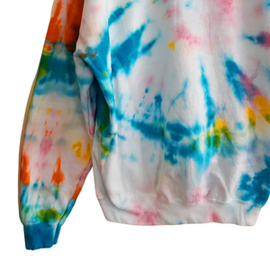 Shibori Tie Dye Pullover with Raw Edge Hem Details