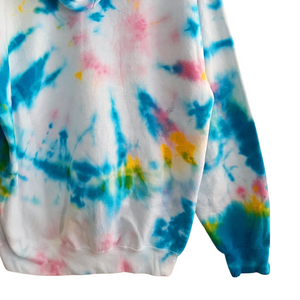 Shibori Tie Dye Pullover with Raw Edge Hem Details