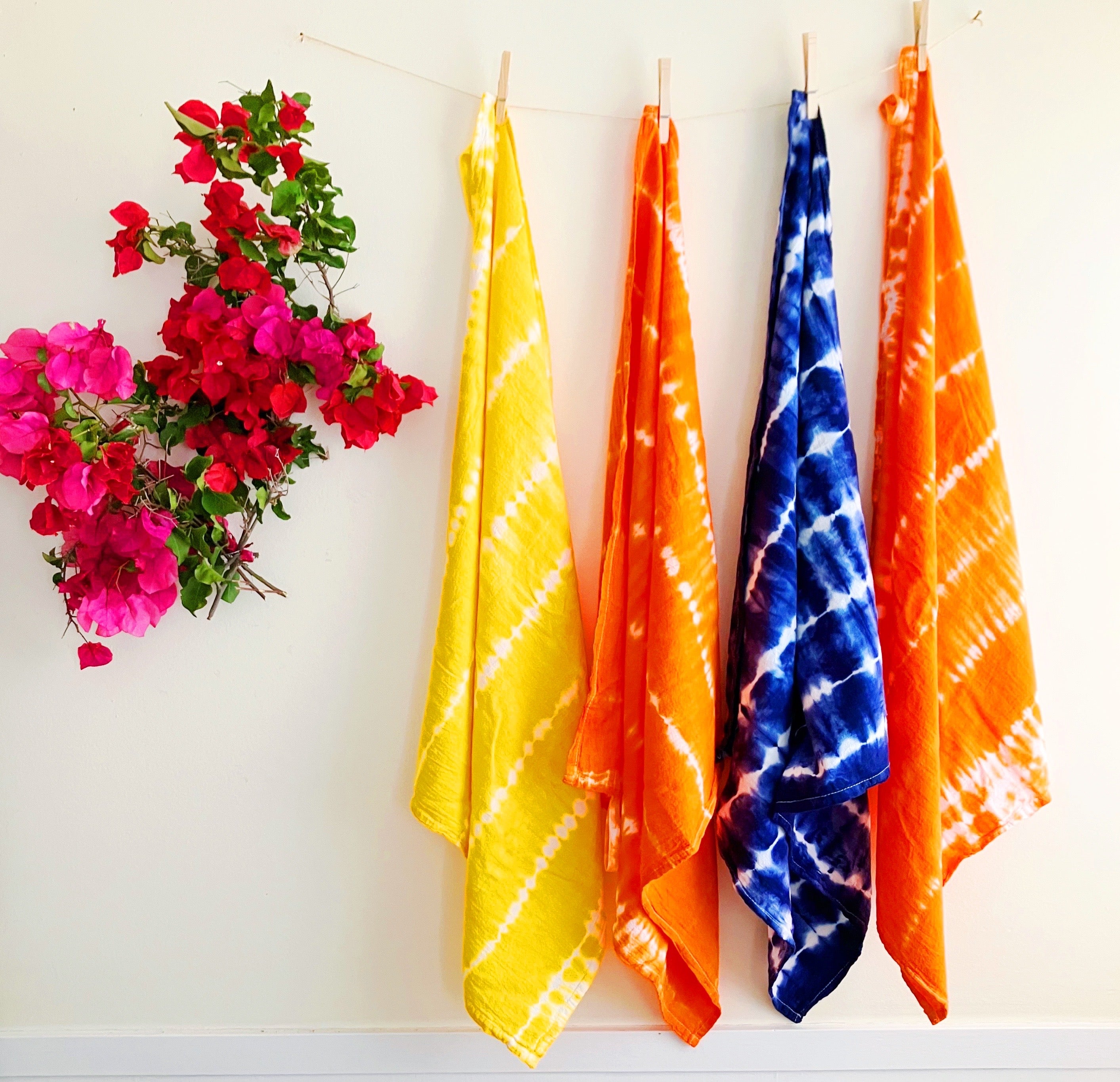 Tie Dye Kitchen Towel, XL Cotton Flour Sack Tea Towel, Artisan Gift