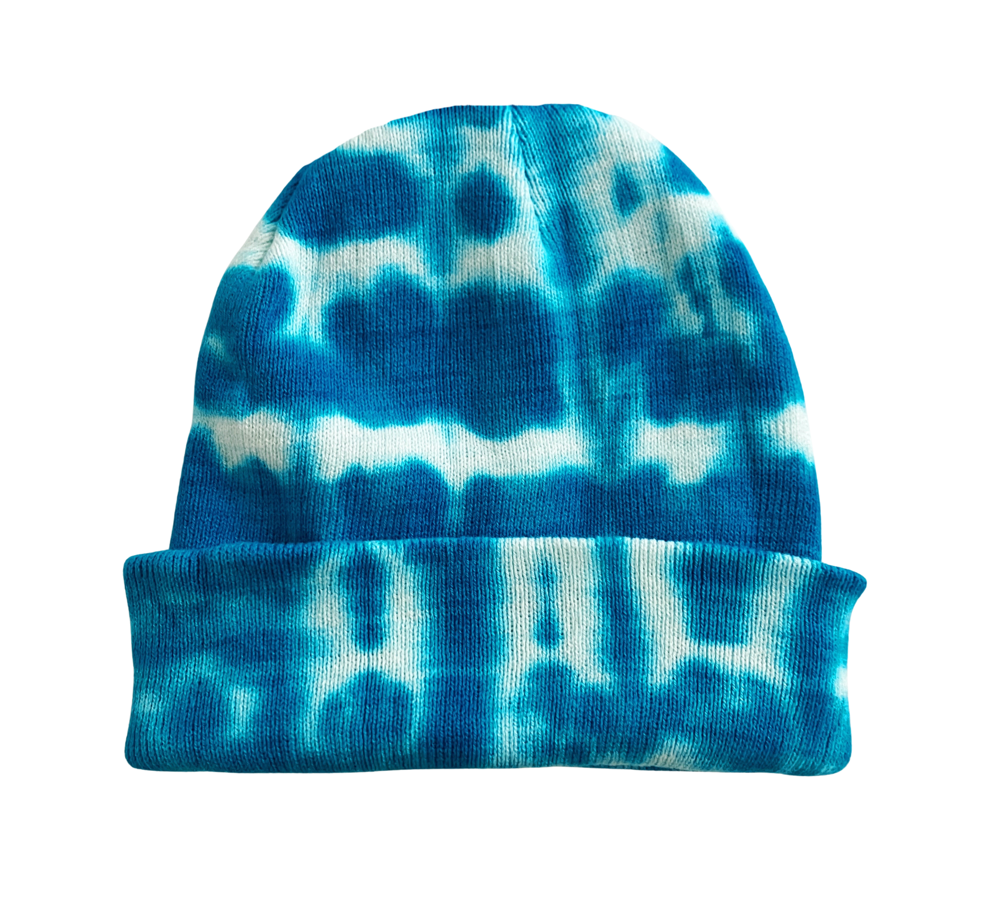 Shibori Tie Dye Beanie Hat Turquoise