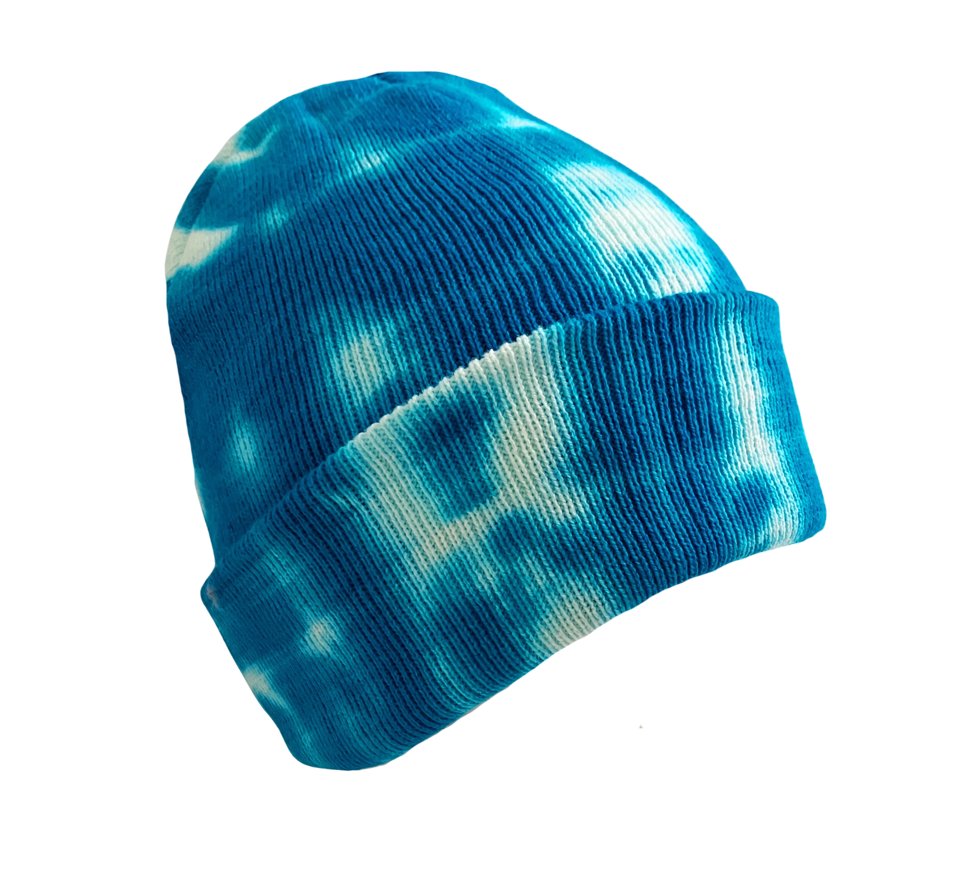 Shibori Tie Dye Beanie Hat Turquoise
