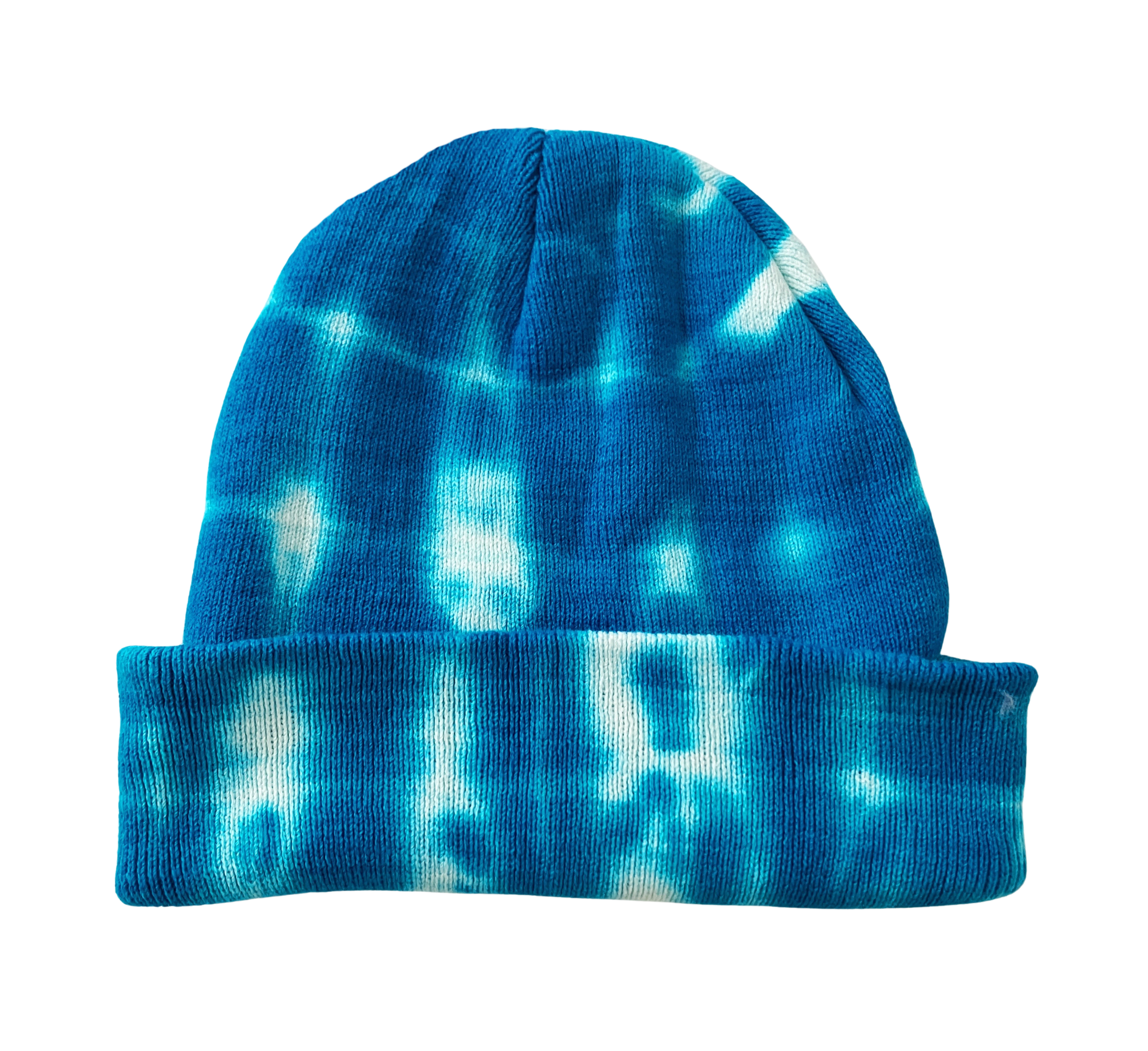 Shibori Tie Dye Beanie Hat Turquoise