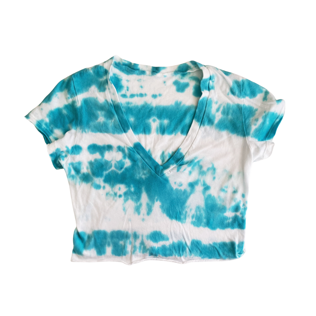 Women's Turquoise Tie Dye Crop Top