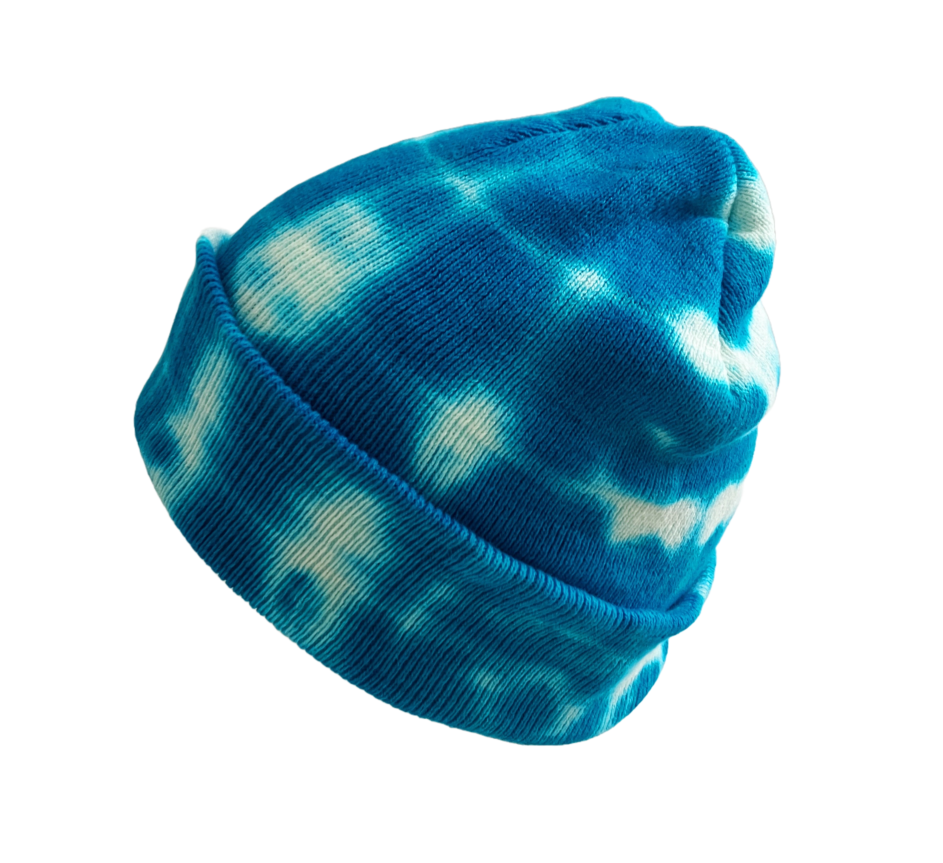 Shibori Tie Dye Beanie Hat Turquoise