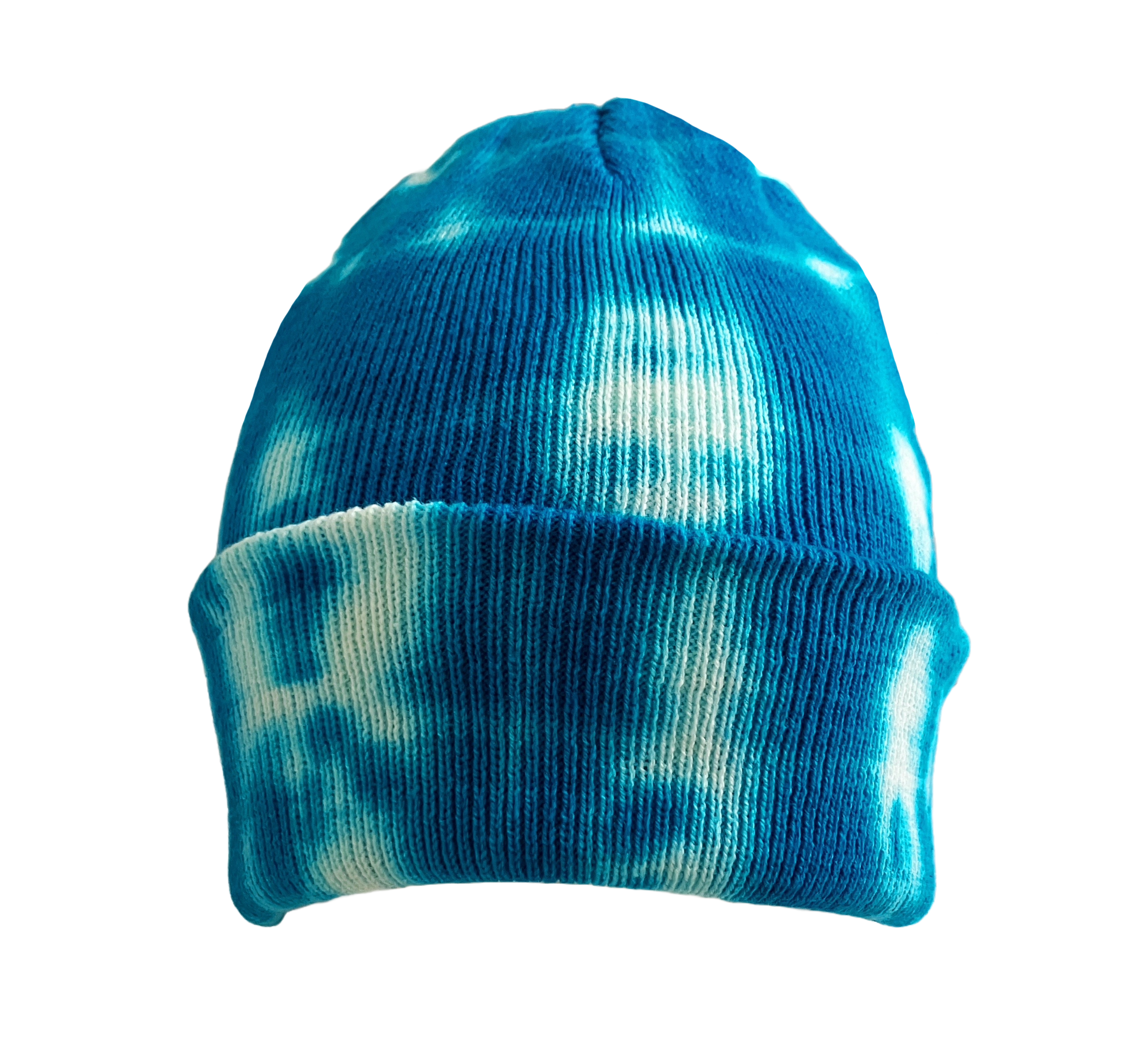 Shibori Tie Dye Beanie Hat Turquoise