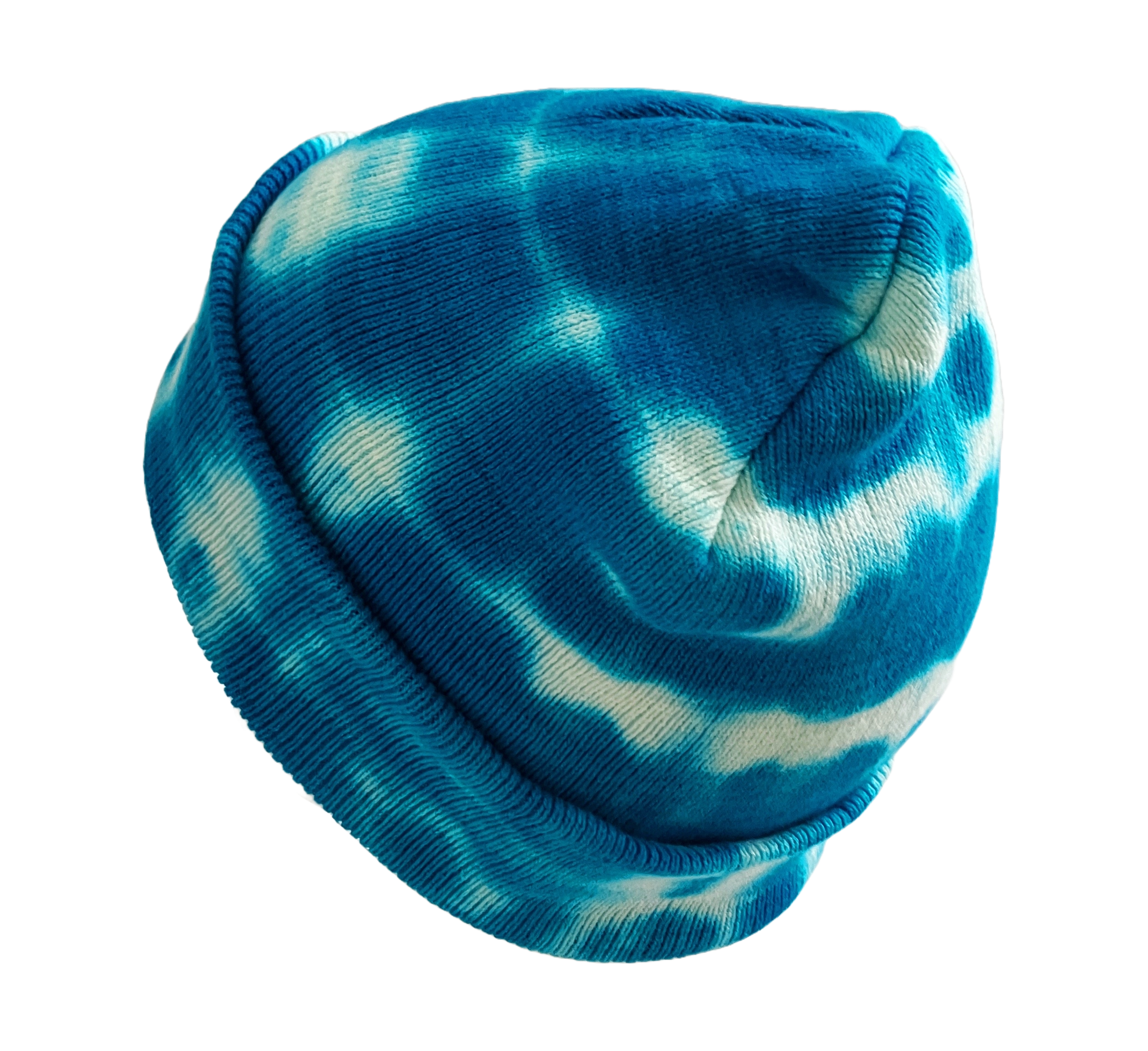Shibori Tie Dye Beanie Hat Turquoise