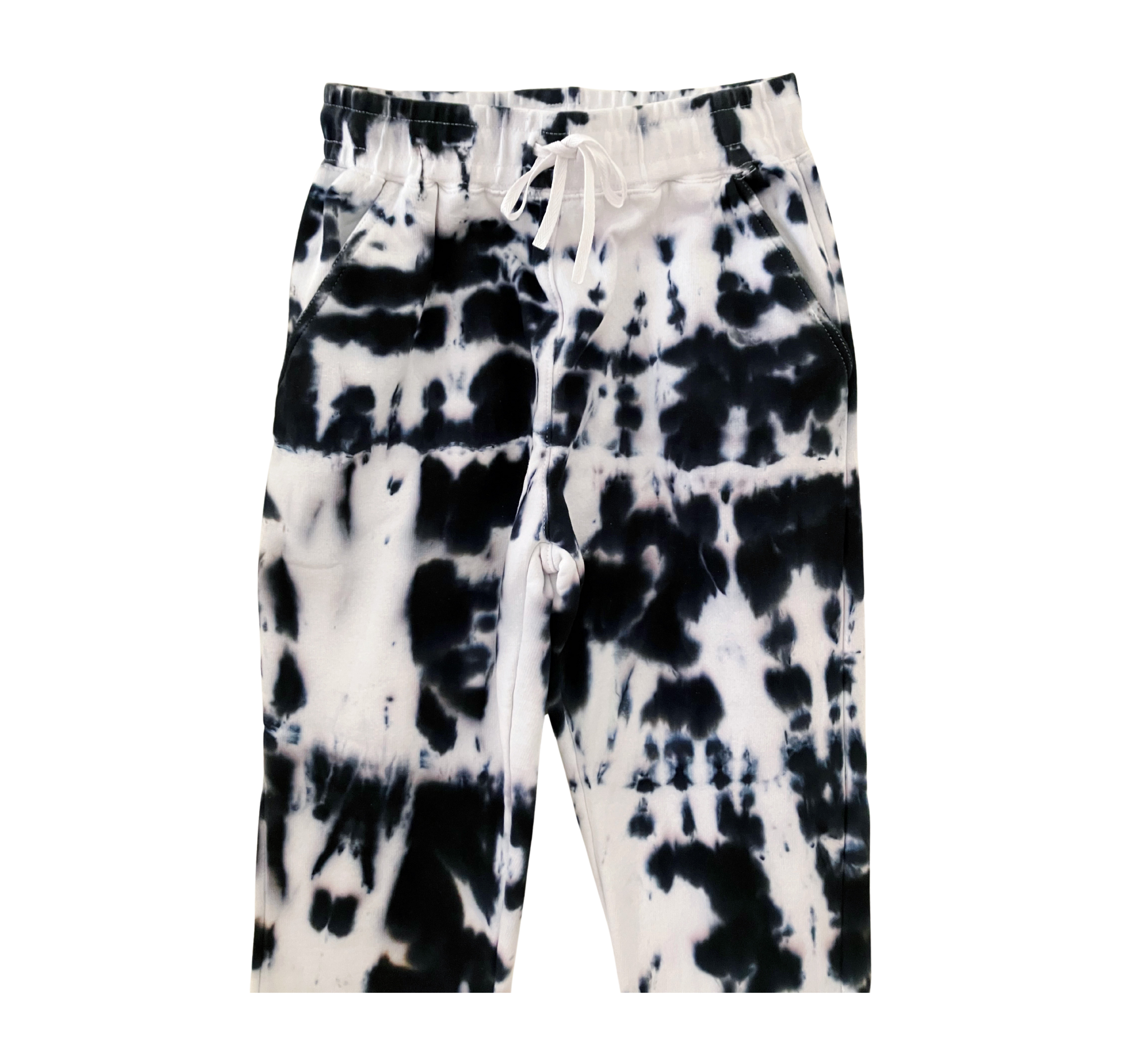 Shibori Black Tie Dye Sweatpants With Pockets, New Vintage Sweats