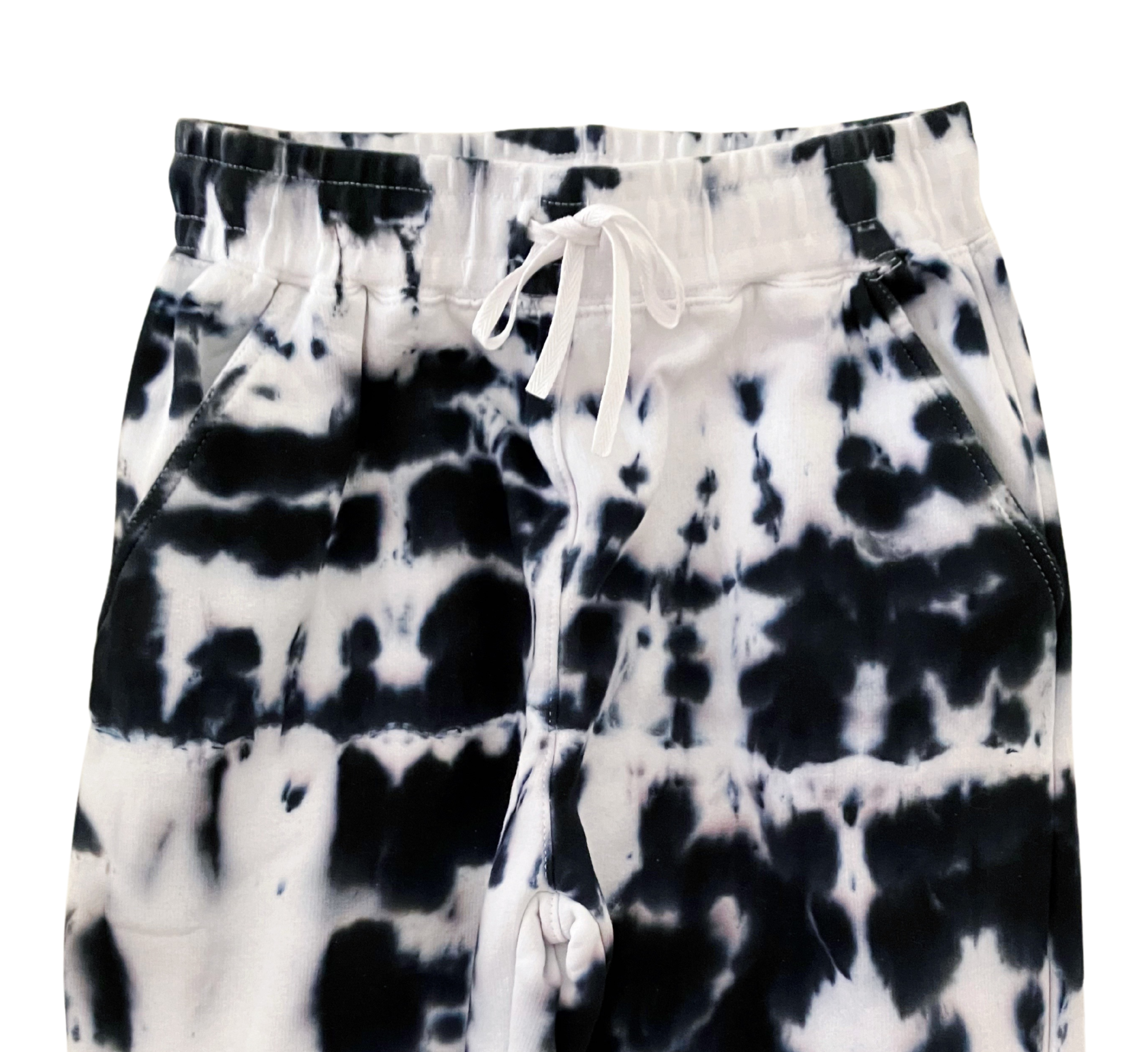 Shibori Black Tie Dye Sweatpants With Pockets, New Vintage Sweats