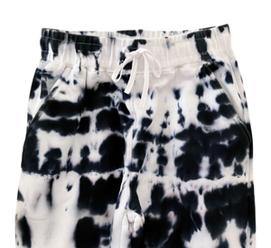 Shibori Black Tie Dye Sweatpants With Pockets, New Vintage Sweats