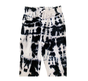 Shibori Black Tie Dye Sweatpants With Pockets, New Vintage Sweats