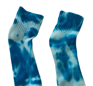 Women's Shibori Tie Dye Ankle Socks, Turquoise