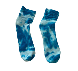 Women's Shibori Tie Dye Ankle Socks, Turquoise