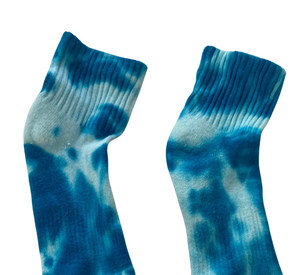 Women's Shibori Tie Dye Ankle Socks, Turquoise