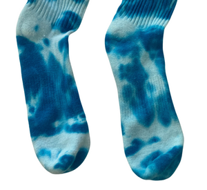 Women's Shibori Tie Dye Ankle Socks, Turquoise
