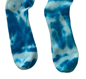 Women's Shibori Tie Dye Ankle Socks, Turquoise