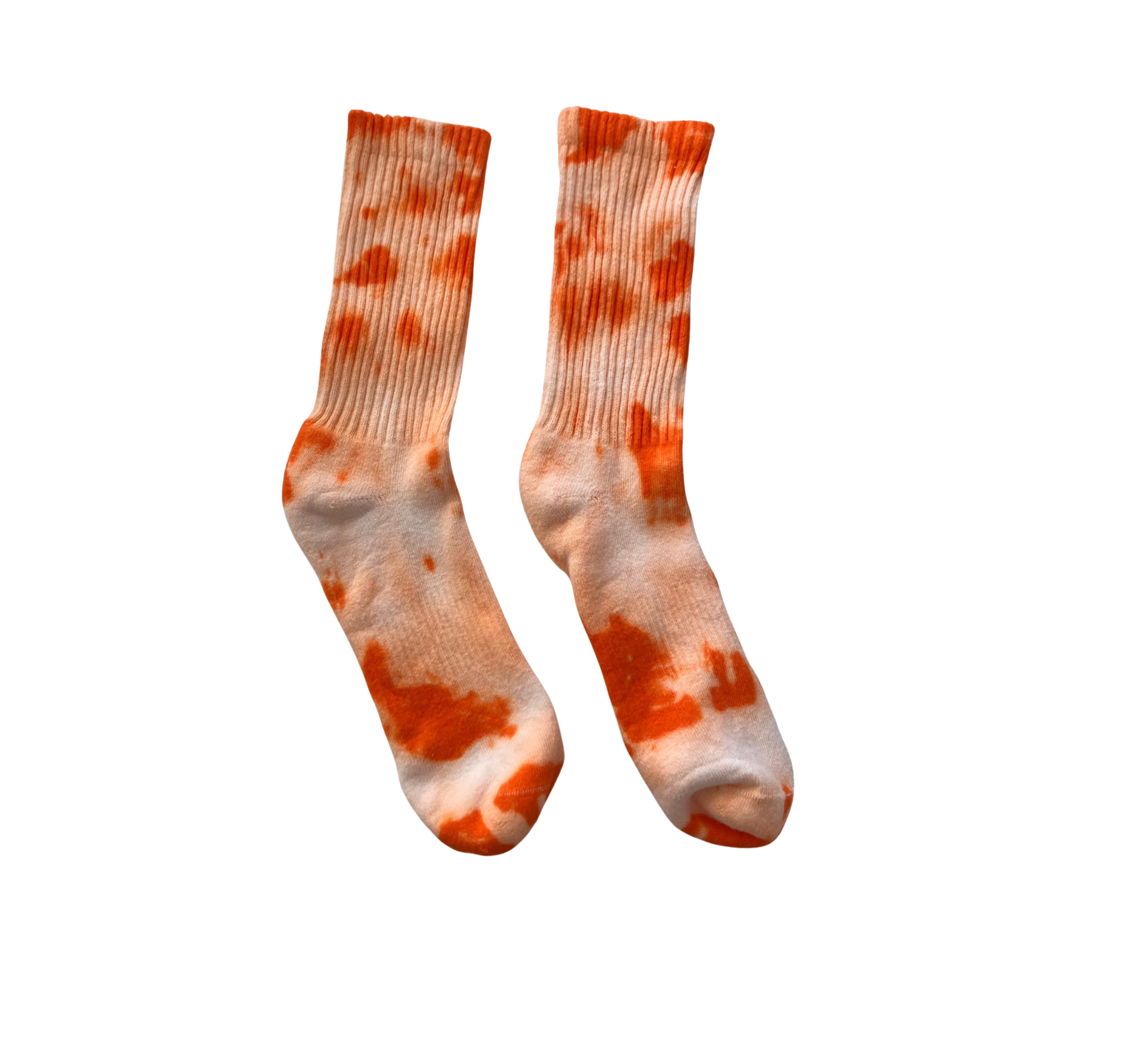 Shibori Orange Tie Dye Crew Socks