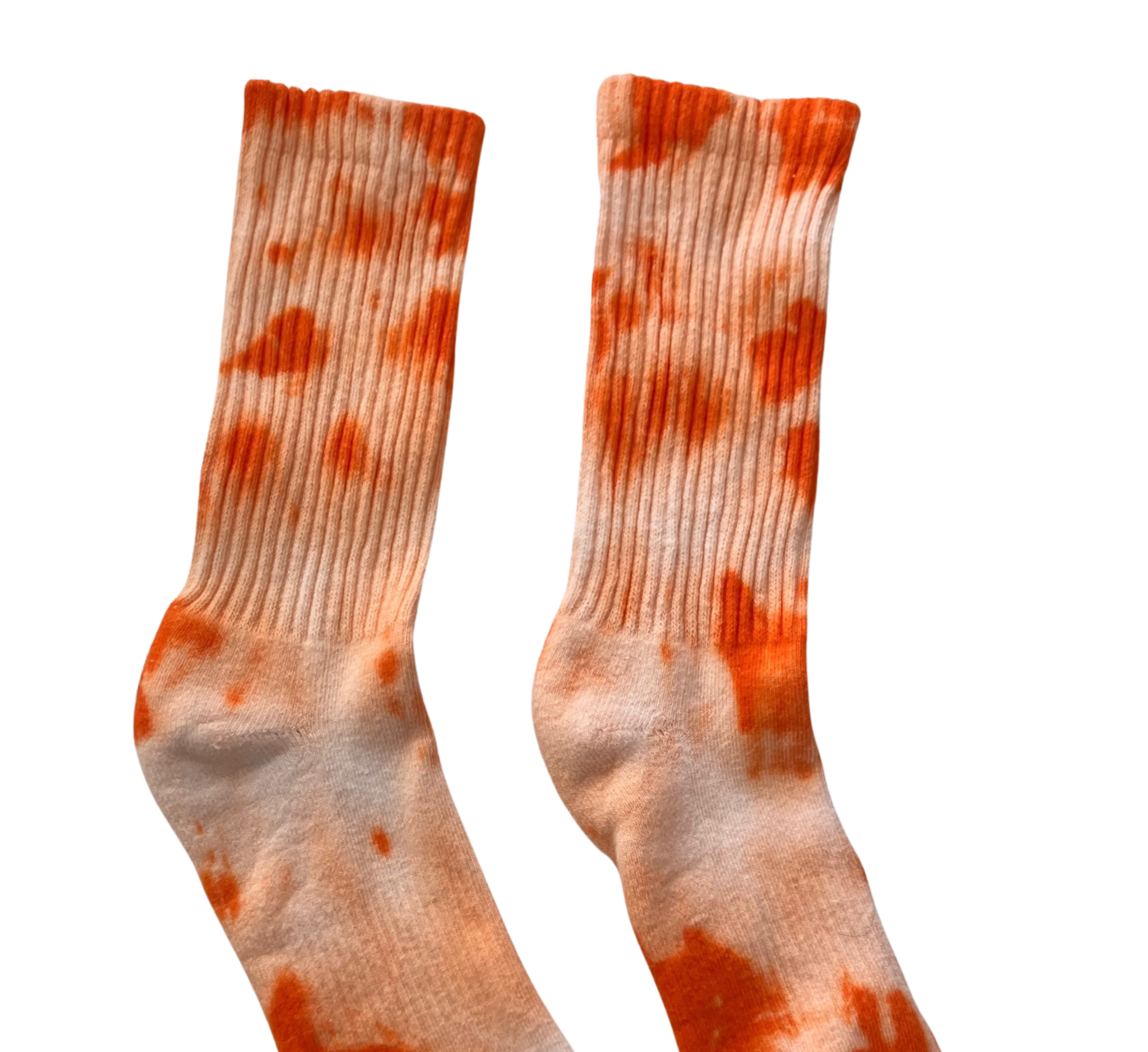 Shibori Orange Tie Dye Crew Socks