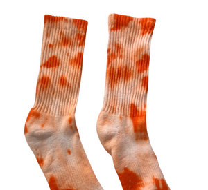 Shibori Orange Tie Dye Crew Socks