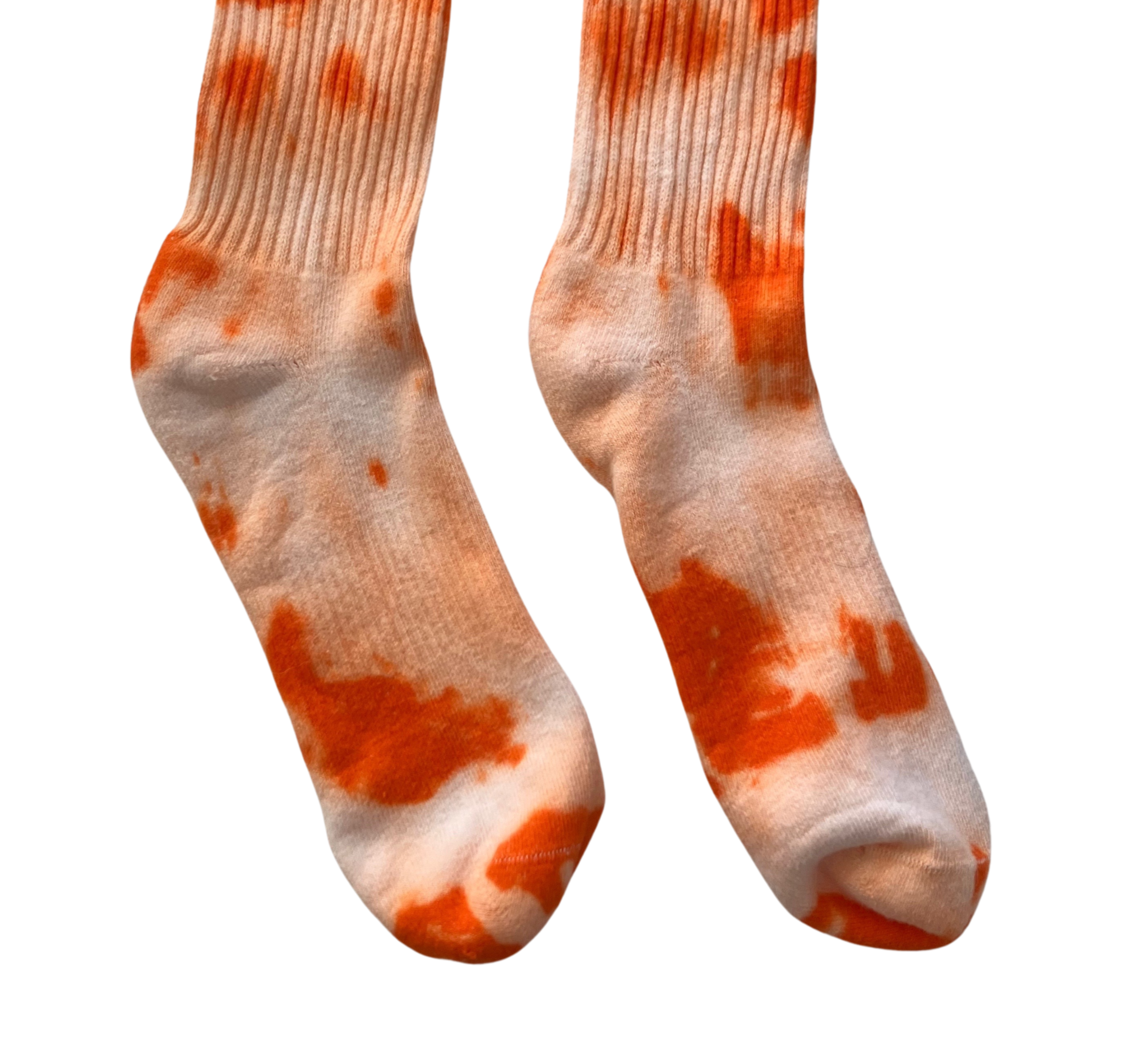 Shibori Orange Tie Dye Crew Socks