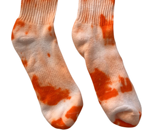 Shibori Orange Tie Dye Crew Socks