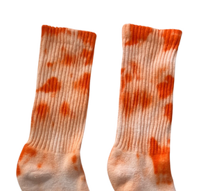 Shibori Orange Tie Dye Crew Socks