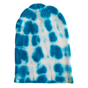 Unisex Adult Turquoise Tie Dye Beanie Hat