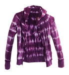 petite womens burgundy tie dye hoodie boho clothes