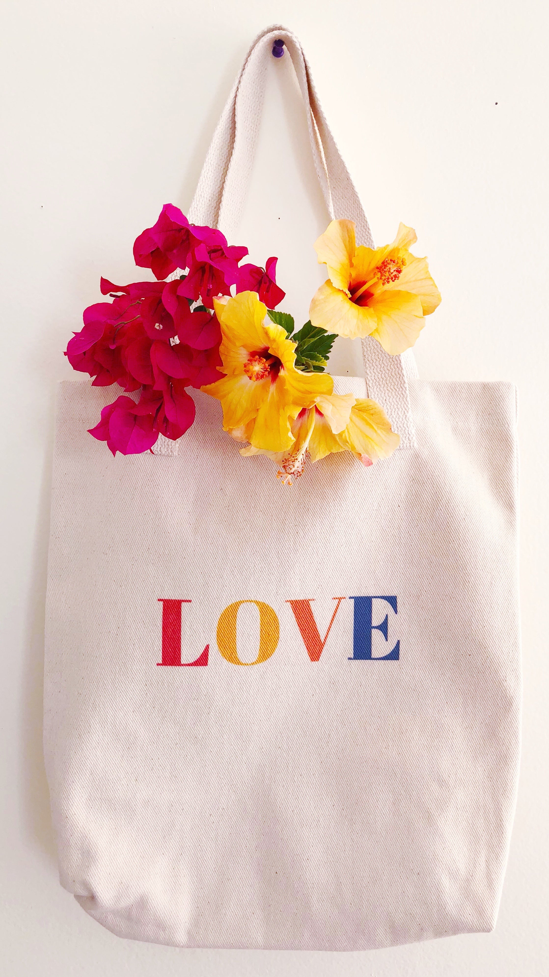 Cotton Reusable Grocery Tote Bag Love Gift Idea