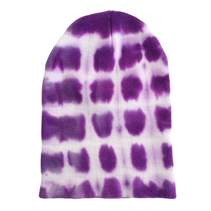 Purple Tie Dye Beanie Hat, Men, Women, Teen