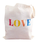 Love Reusable Grocery Tote Bag Made of Lightweight Cotton Fabric