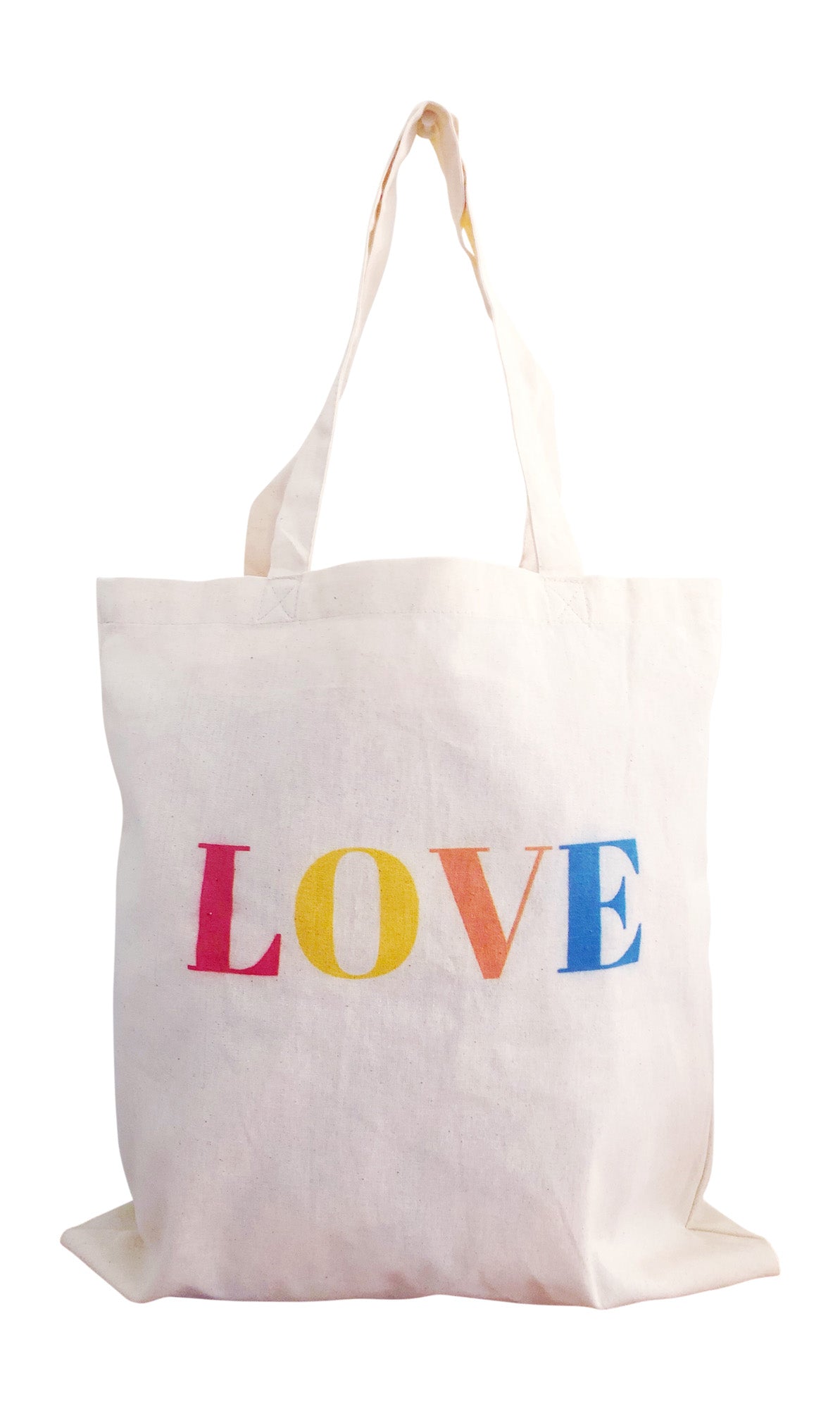 Love reusable grocery tote bag with dual handles