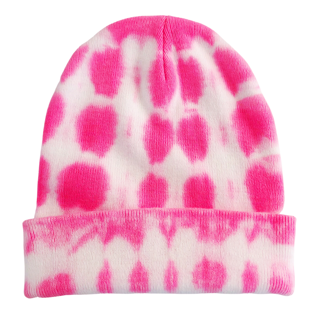 Pink Tie Dye Beanie Hat