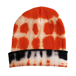 Orange Tie Dye Beanie Hat, Men and Women